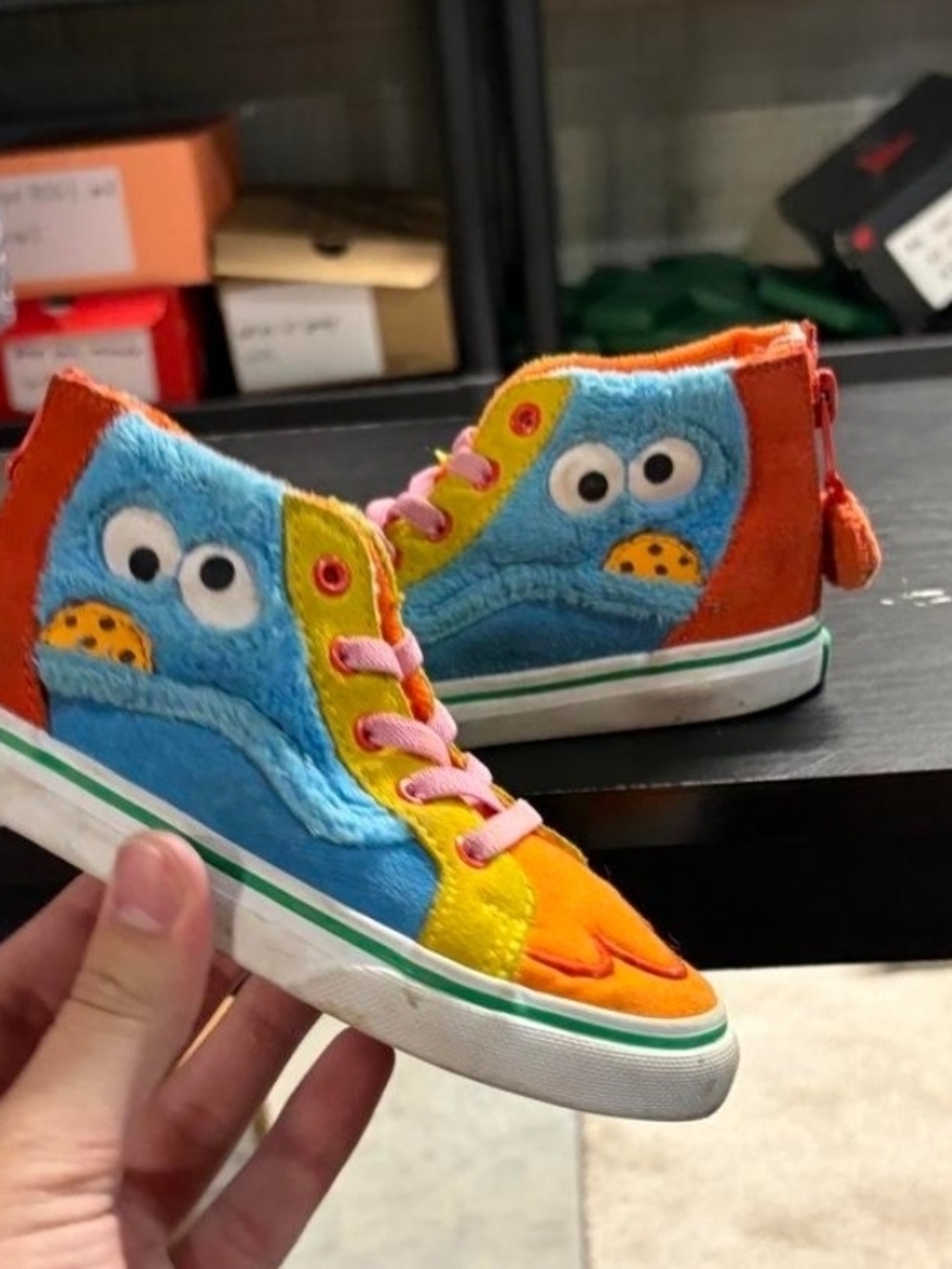 Vans x Sesame Street Sk8-Hi Zip Toddler Cookie Monster Size 9C